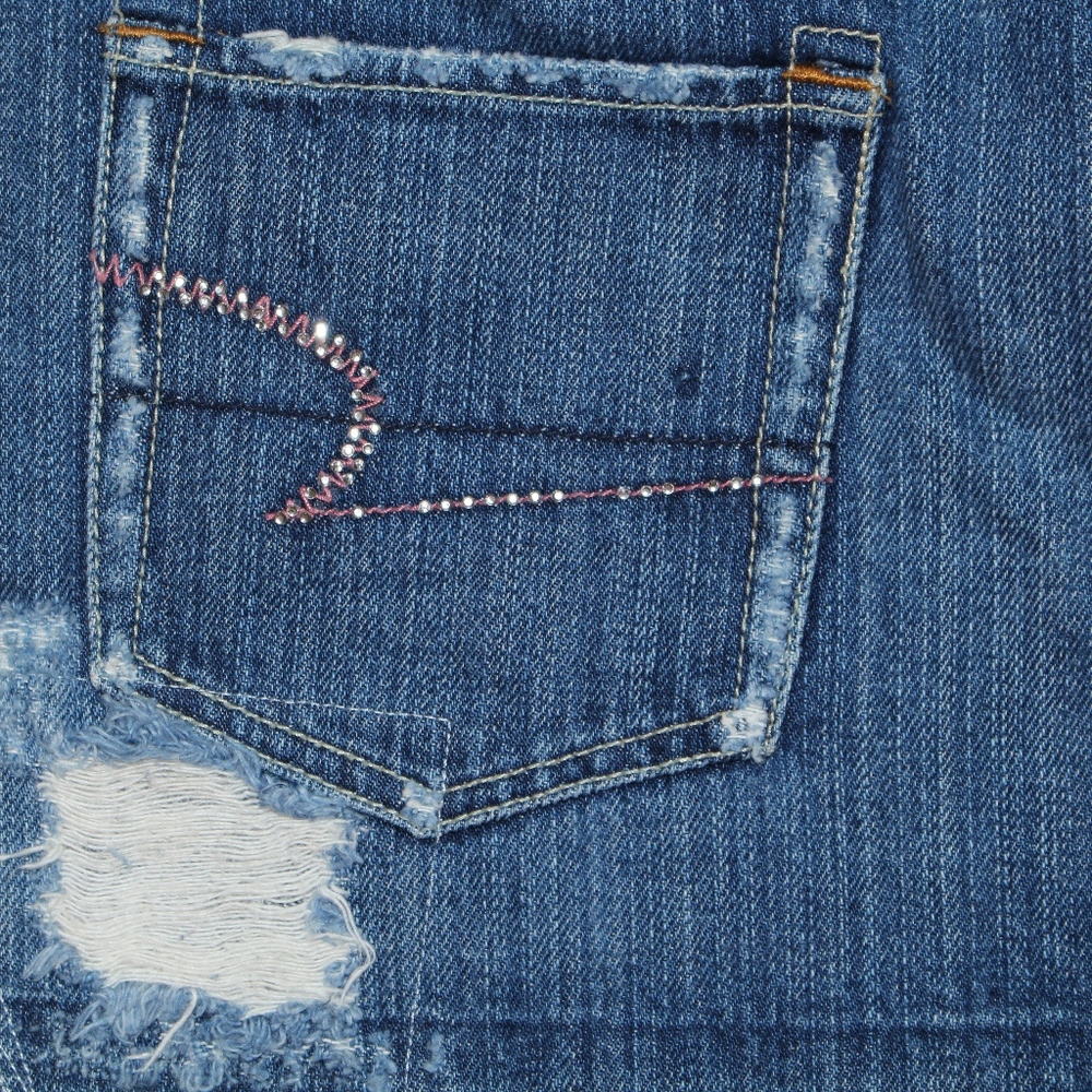 American Eagle Womens Jean Skirt Size 2 Distressed - Picture 7 of 8
